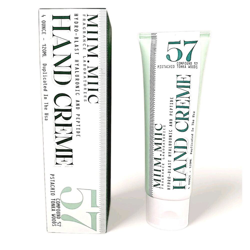 MIIM MIIC Hydro-Blast‎ Hand Creme 4 oz 57 Soft Pistachio Tonka Woods Hyaluronic